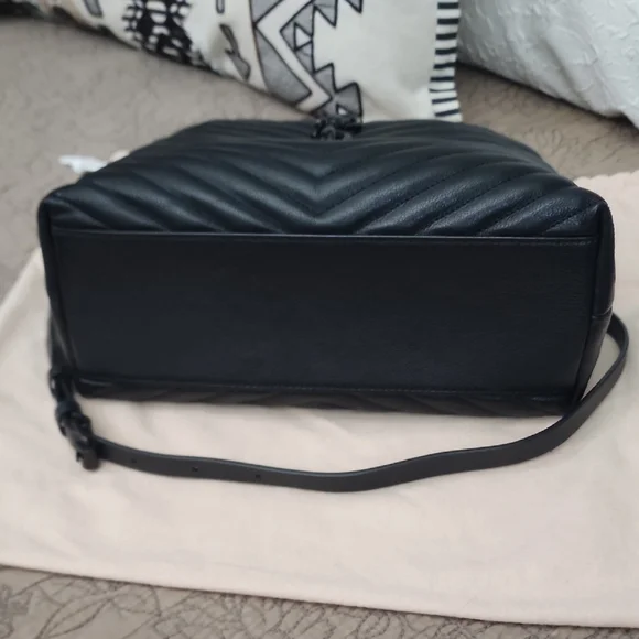 Rebecca Minkoff Black Edie Large Chevron Satchel - Picture 8 of 8